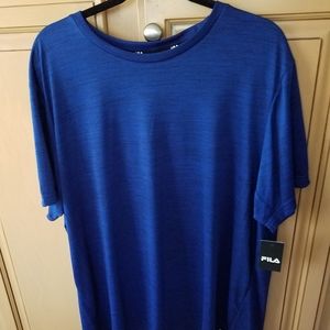 FILA Essentials Men's Blue/Black Heather Shirt, Size XXL